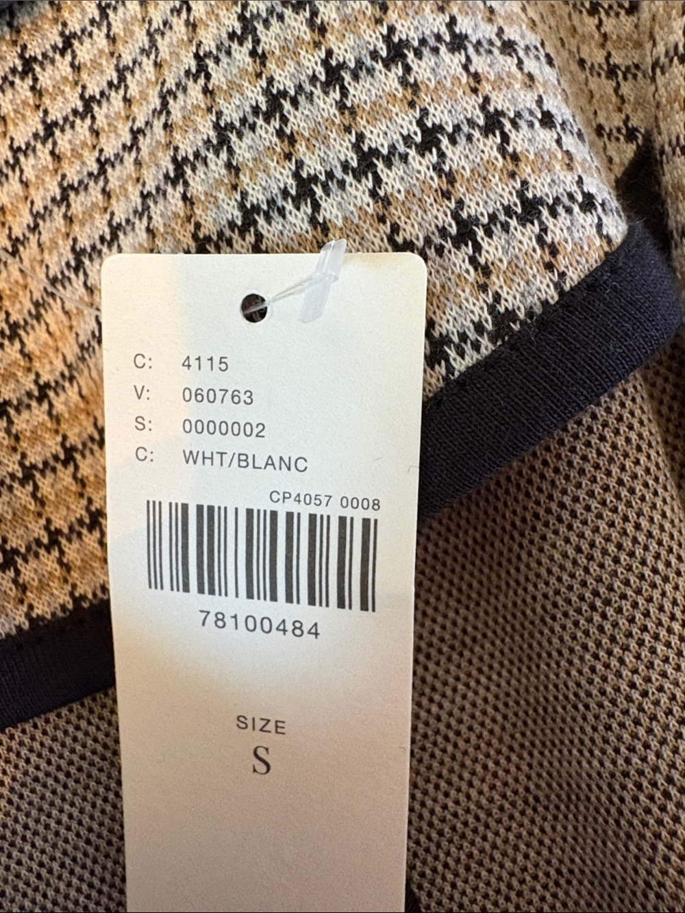 Maeve Anthropologie Collegiate‎ Knit Blazer Asymmetrical Check Brown Small NWT - Picture 7 of 12